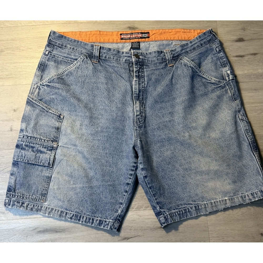 Rigolletto Denim Cargo Shorts Mens 48 Blue Y2K Baggy Skater Hip Hop